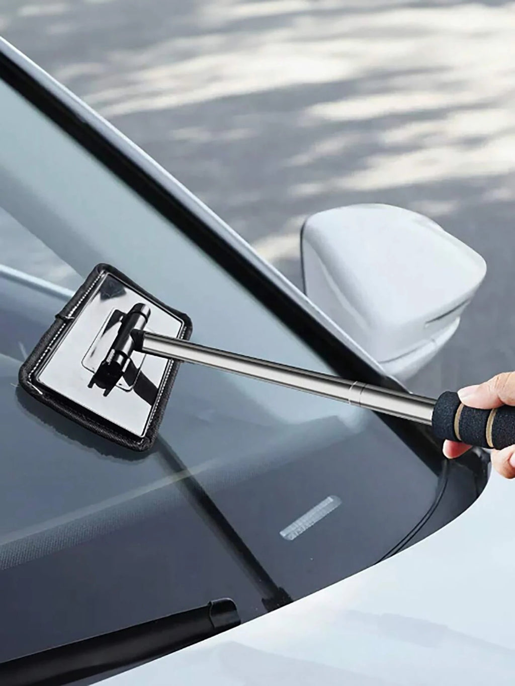 rayhong Windshield Cleaning Tools, Ultra-Fine Microfiber Cloth Car Glass Cleaning Brush With Detachable Handle, Car Windshield Squeegee, Car Cleaning Kit