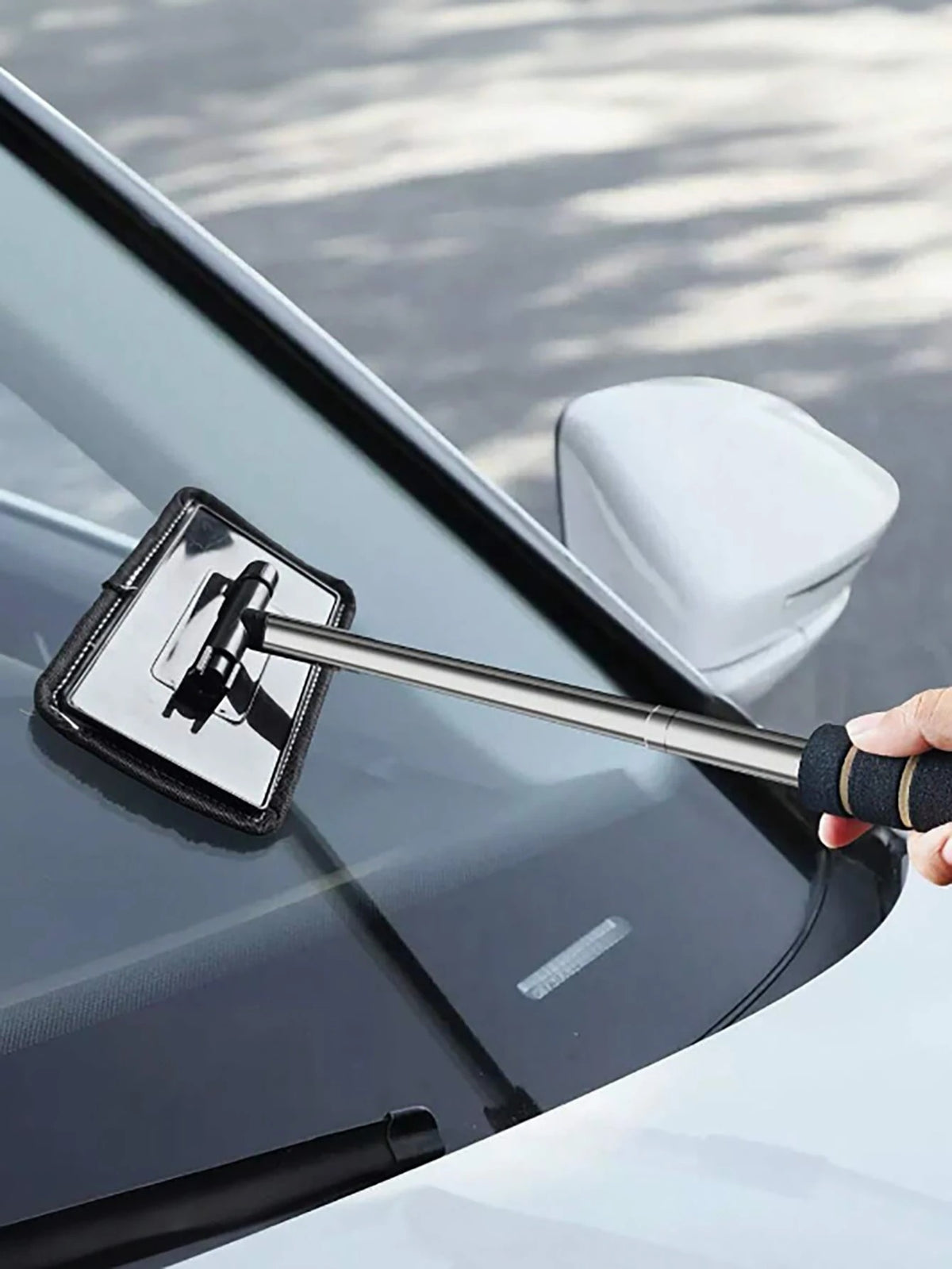 rayhong Windshield Cleaning Tools, Ultra-Fine Microfiber Cloth Car Glass Cleaning Brush With Detachable Handle, Car Windshield Squeegee, Car Cleaning Kit