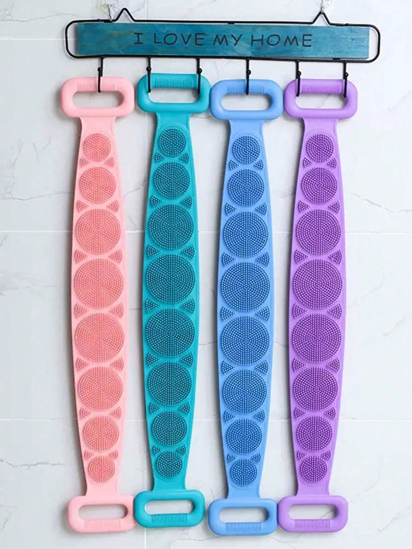 1pc Silicone Exfoliating Bath Brush, Non-Slip Handle, Reusable, Suitable For All Ages Men And Women. Easy To Hang And Clean, Perfect For Bathing, Spa Treatment And Daily Skincare.