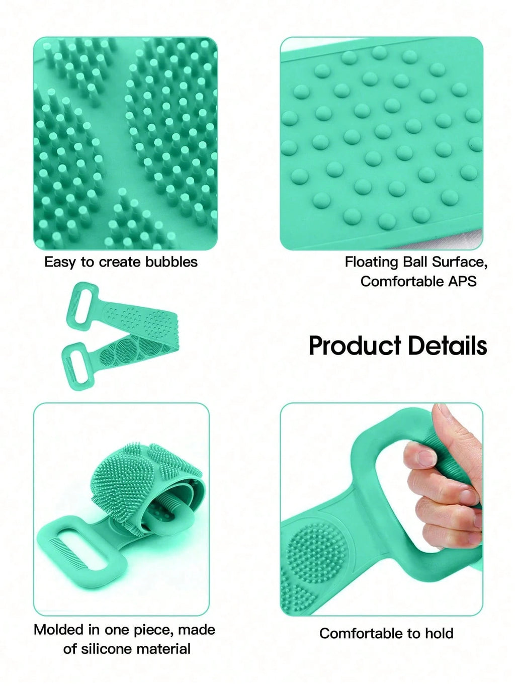 1pc Silicone Exfoliating Bath Brush, Non-Slip Handle, Reusable, Suitable For All Ages Men And Women. Easy To Hang And Clean, Perfect For Bathing, Spa Treatment And Daily Skincare.