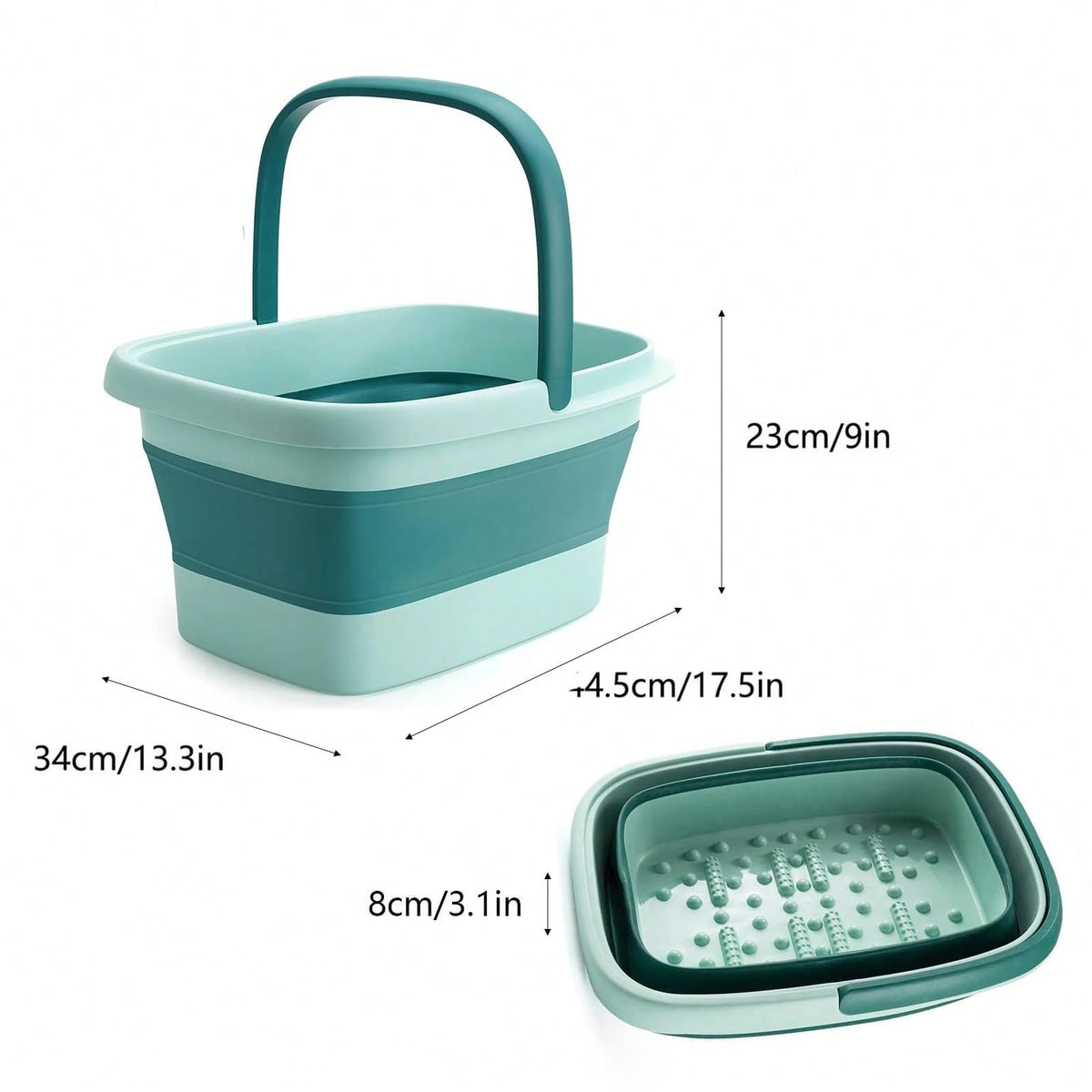Collapsible Foot Bath Basin Foot Soak Tub, Foot Soaking Tub With Massage Acupoint For Feet Soaking, Pedicure Foot Spa, Multifunction Plastic Bucket With Handle, Home Spa Treatment Back To School