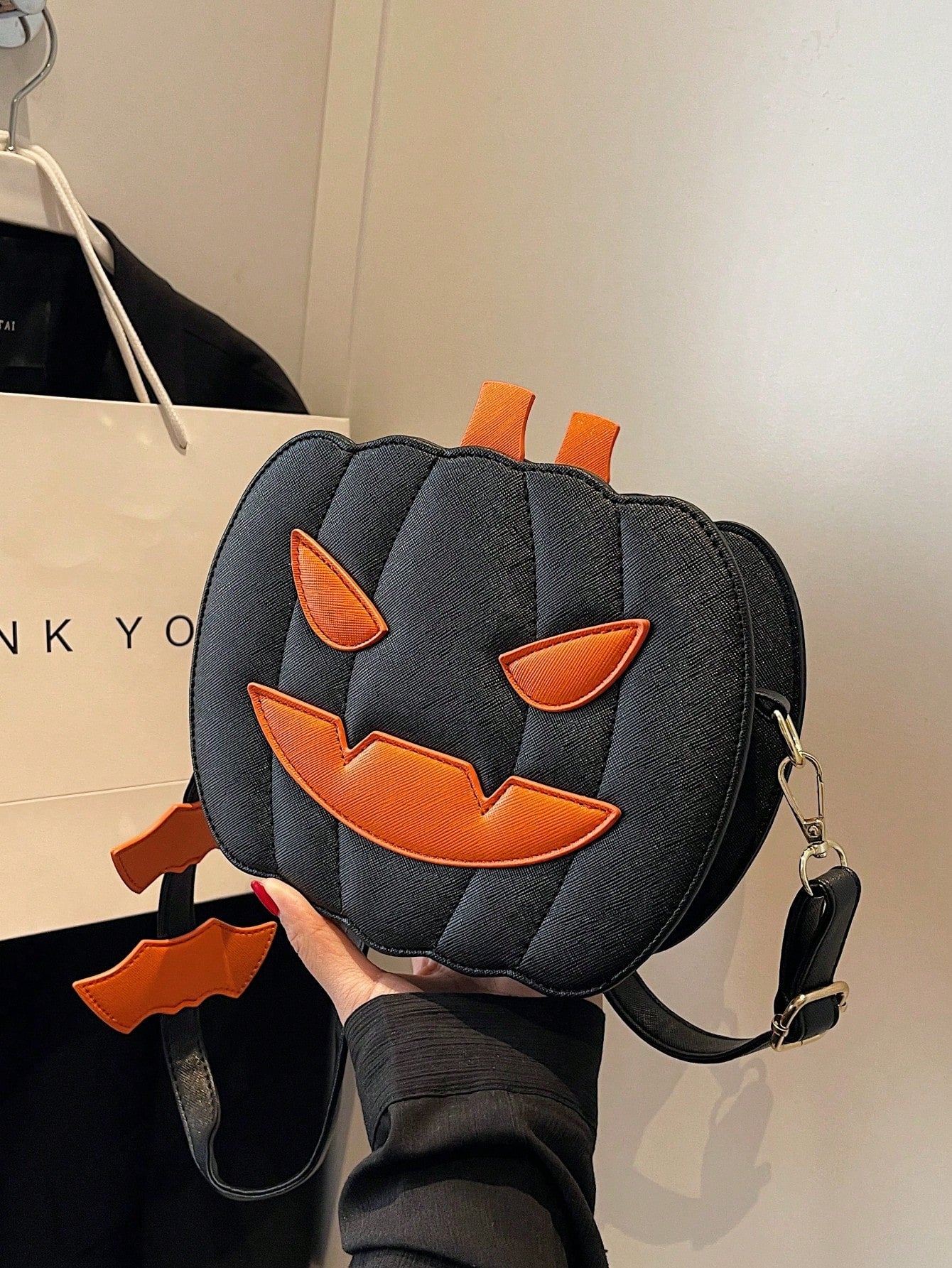 Funky Punk Style Steampunk Gothic Style Pumpkin Pattern Fashionable Crossbody Bag Pumpkin,Pink For Teen Girls, Women, College Students, Party Girls, Perfect For Gift, The Day Of The Dead,